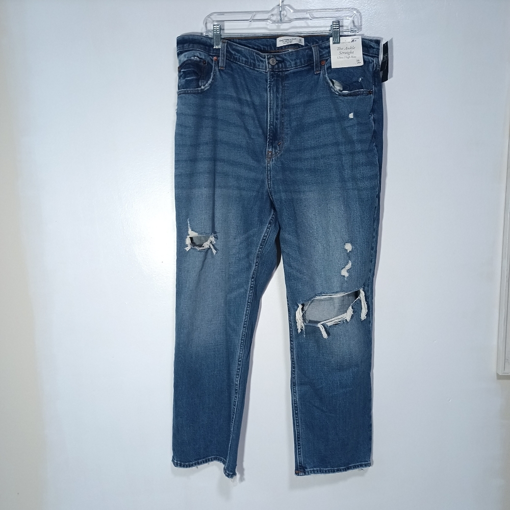 Abercrombie & Fitch Ankle Straight Ultra High Rise Curve Love Jean Size 16